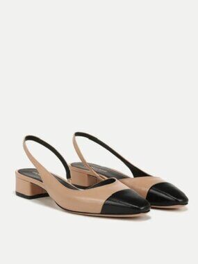 New Veronica Beard Cecile Leather Cap Toe Slingback Sz 6